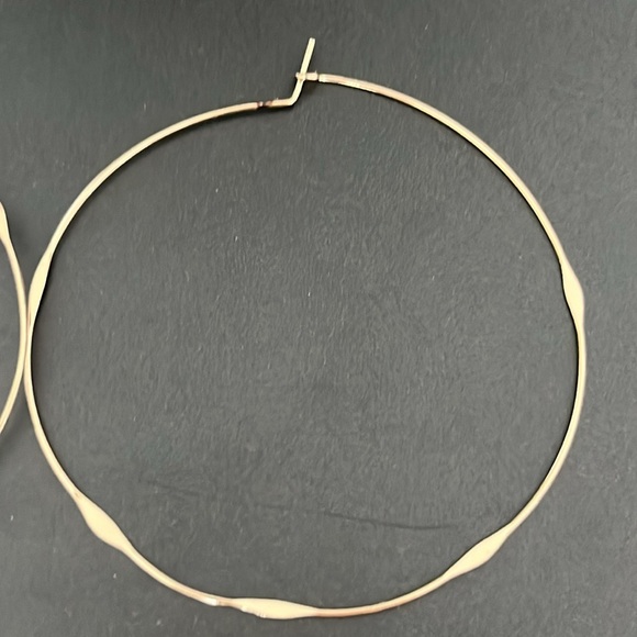 Large Gold Tone Hoop Earrings - Picture 2 of 4